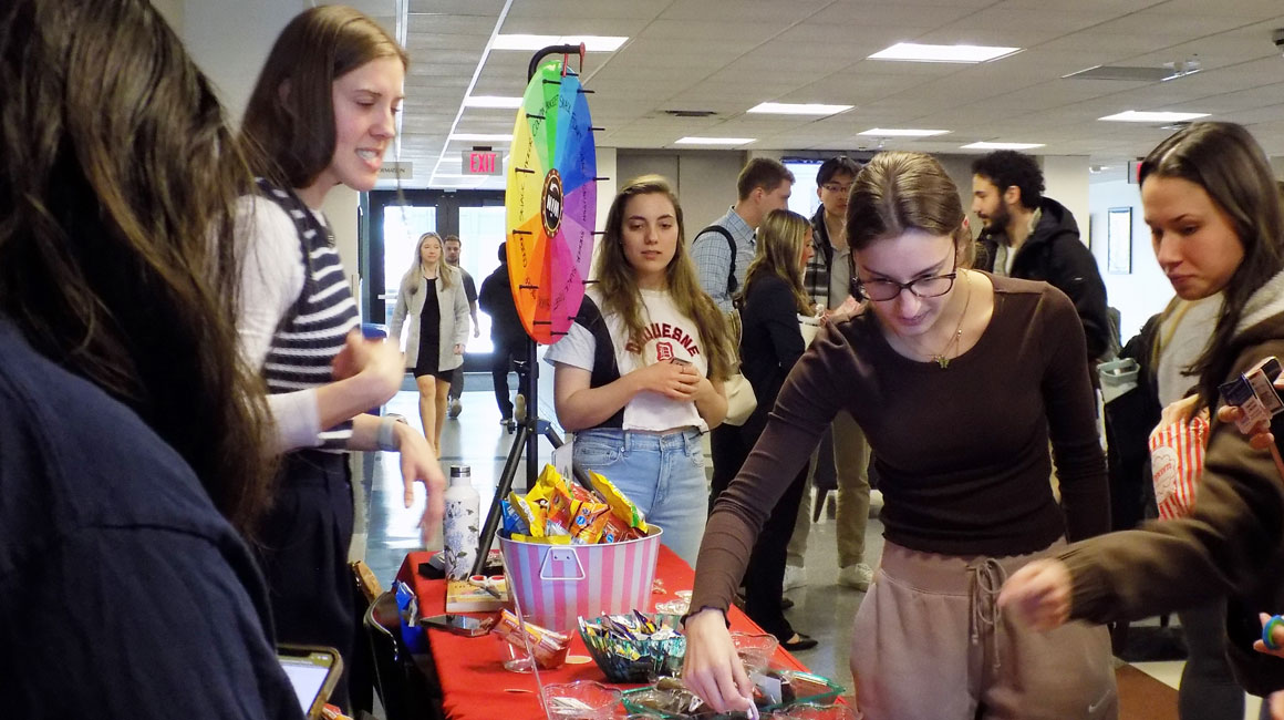 students enjoy an event on campus