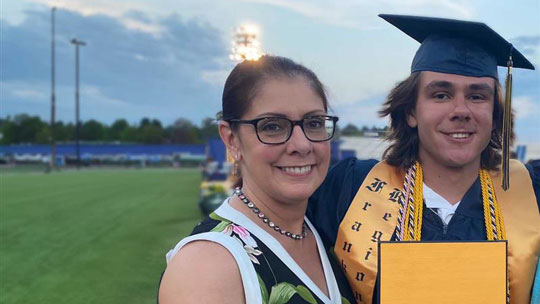 Jessica Peretin and her son, Alex, at his high school graduation
