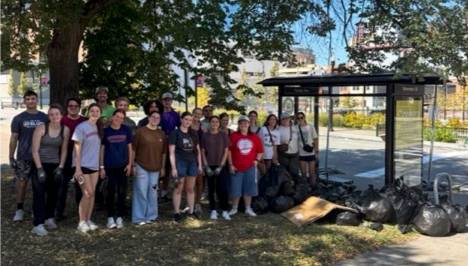 Evergreen Student Organization at an area cleanup