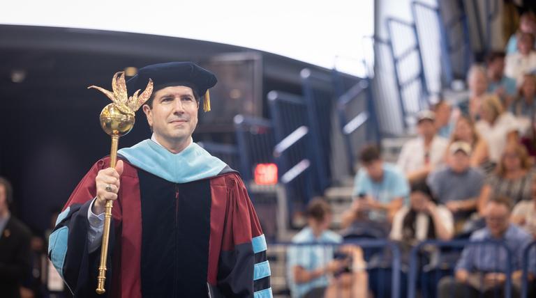 Dausey processing in during a Duquesne commencement ceremony