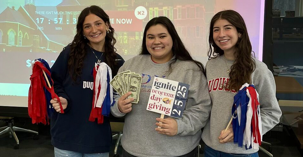 Student ambassadors at the Day of Giving.