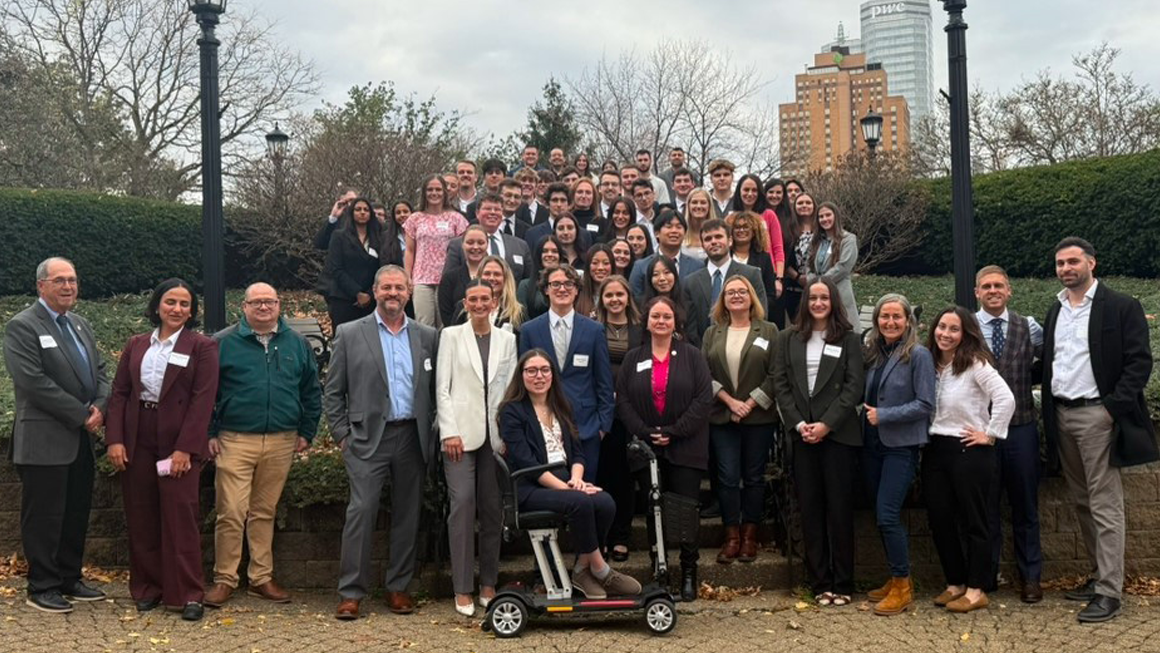 Annual Supply Chain Competition sponsors and competitors on Duquesne’s campus.
