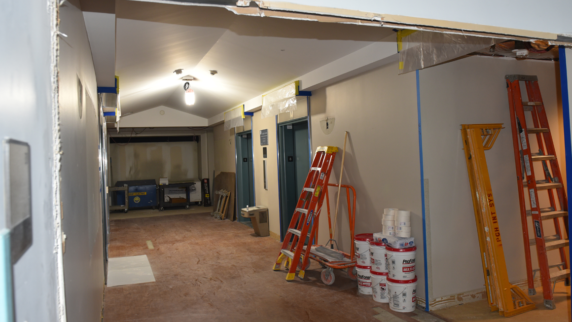 8th Floor Elevator Lobby: In Progress