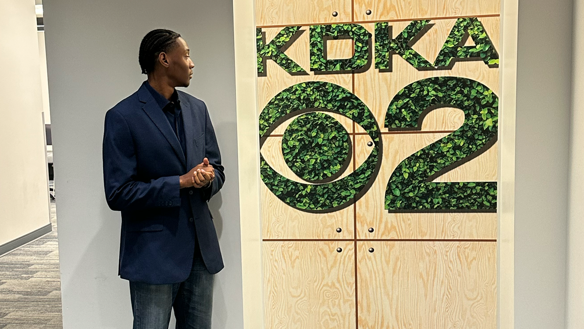 Jason at KDKA studios, being honored for his work with Junior Achievement of Western PA.