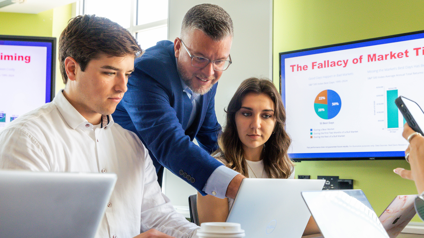 Dave Fortna teaching life design principles to graduate students.