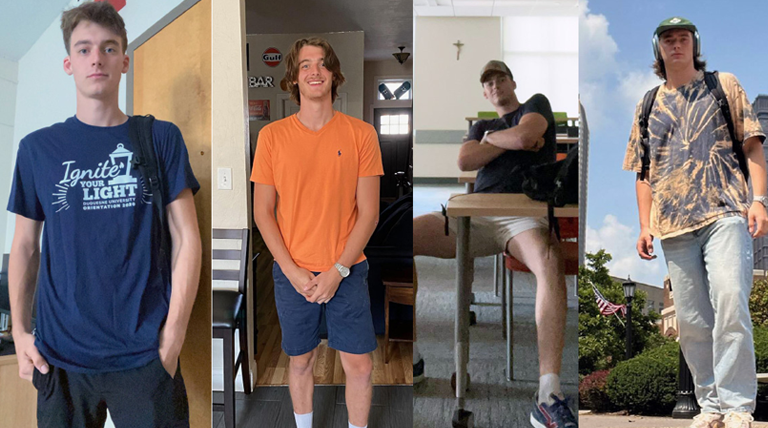 Nolan's first day of classes from first year to senior year