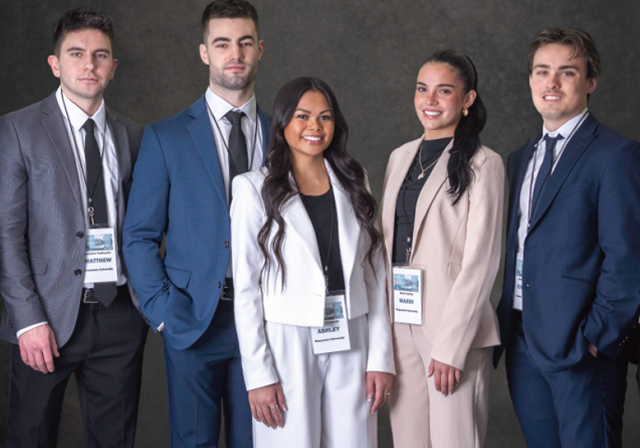 FMA Winning Team Left to right: Ryan Garvey, Matthew Fediaczko, Cary VanNewkirk, Ashley Kennedy, Marin Laffey, Bennett Thrash, and Nicholas Kopy