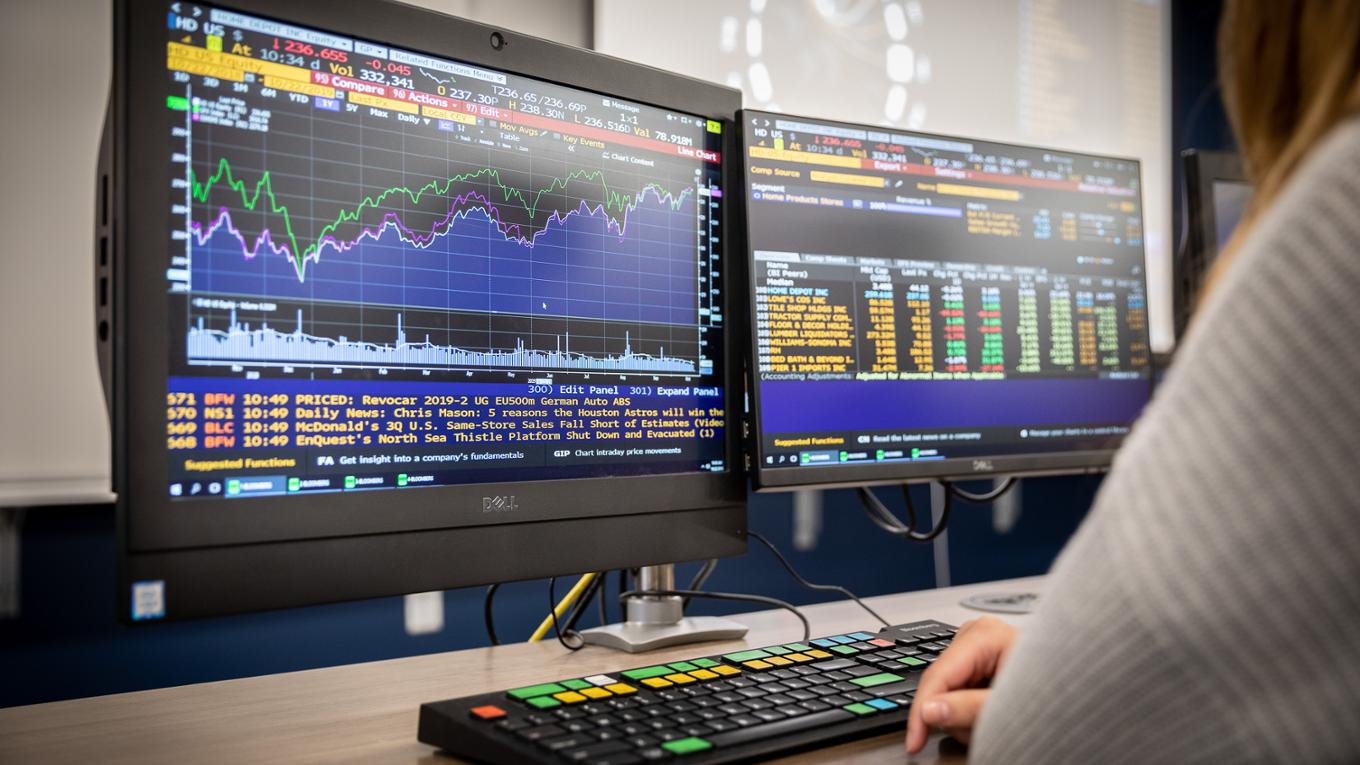 Interface of a Bloomberg terminal showing graphs.