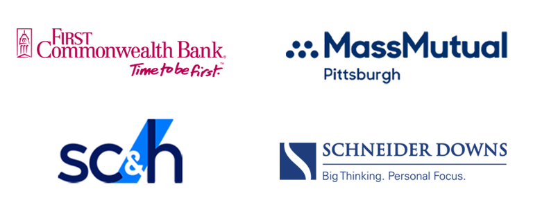 First Commonwealth Bank, Mass Mutual Pittsburgh, SC and H, and Schneider Downs Logos