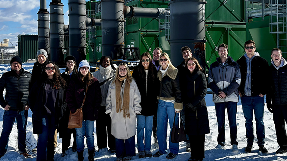 Mike Corcoran with One-Year MBA Cohort