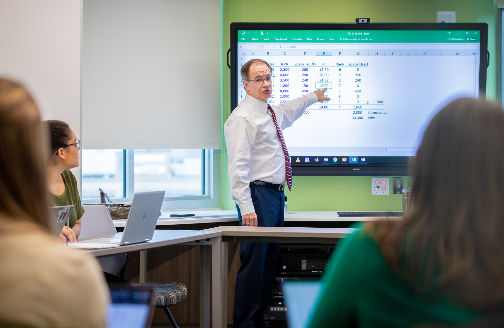 Dr. Philip Baird teaching in Excel.