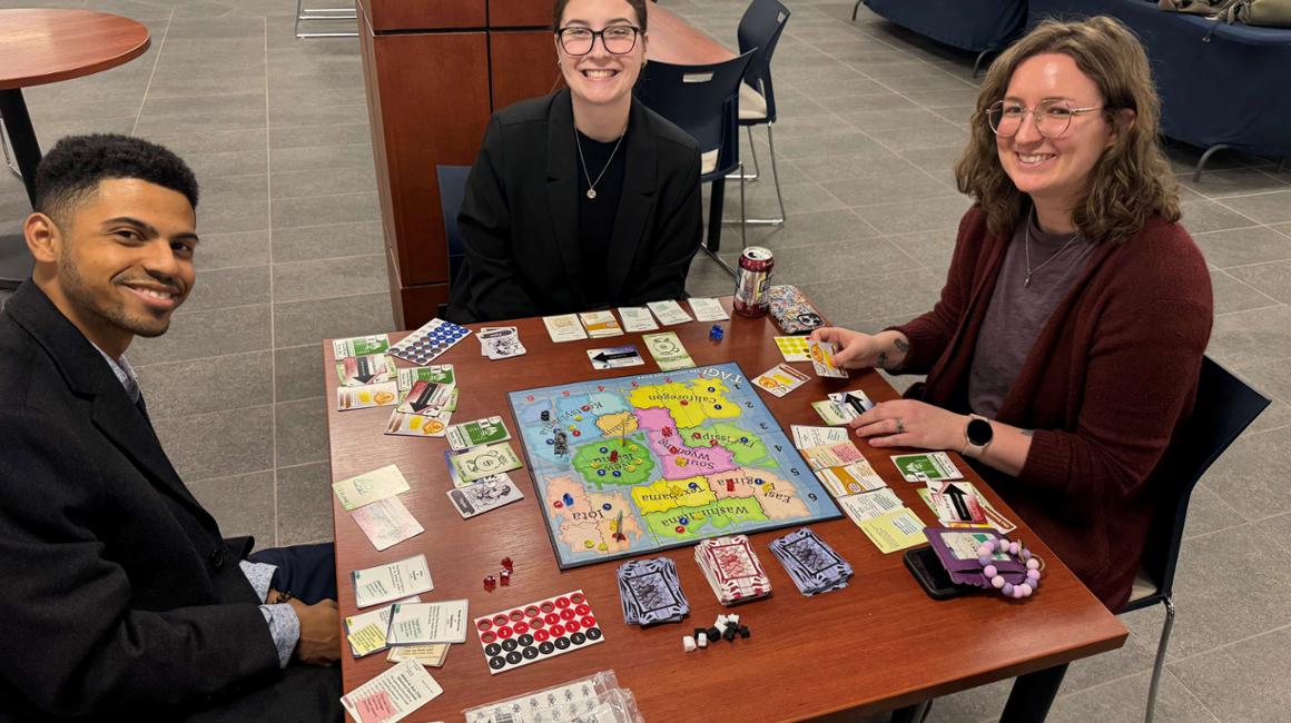 Students playing game
