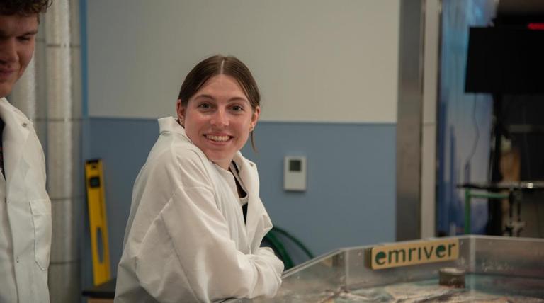 a graduate student doing research