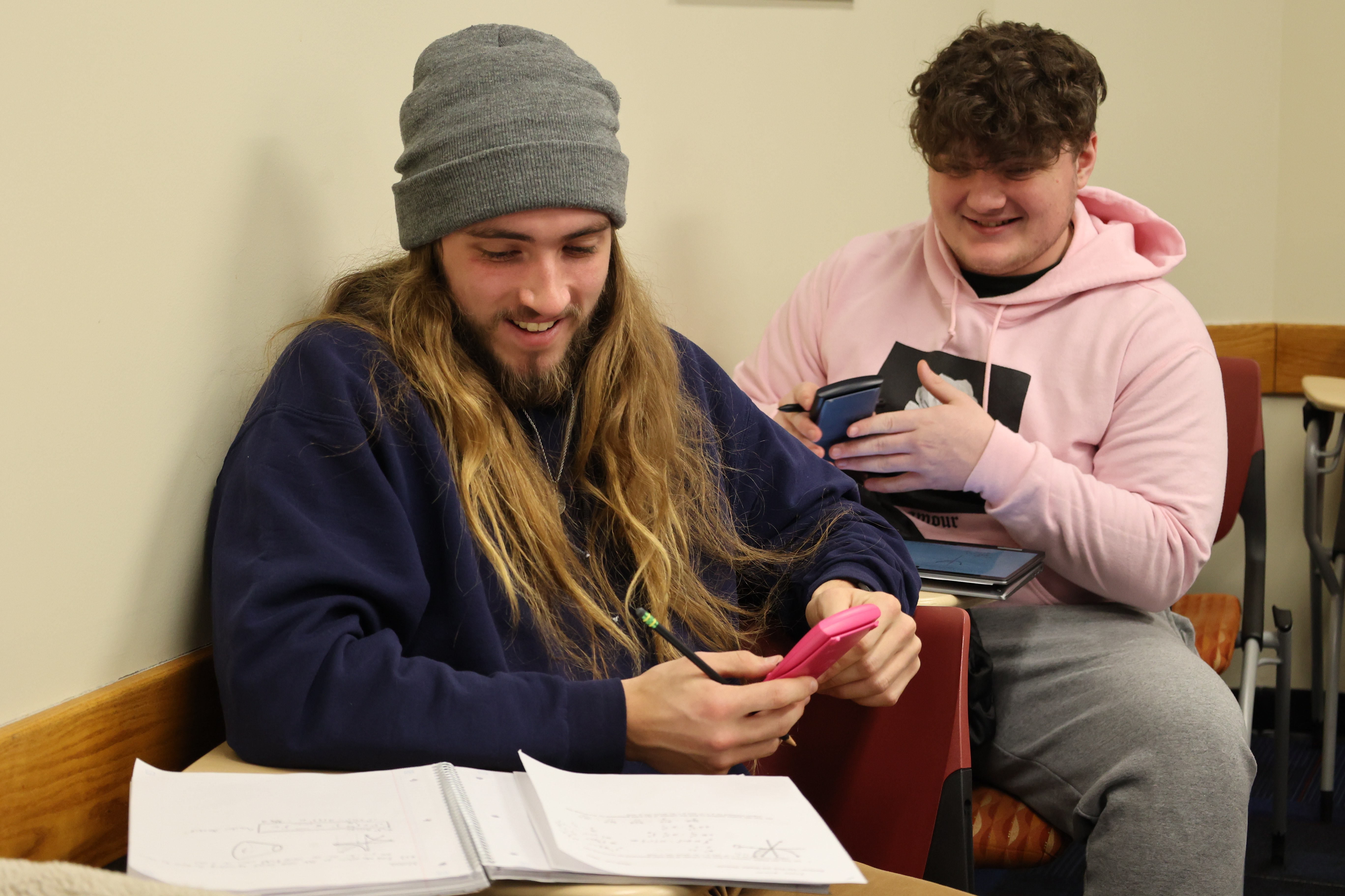 boys with a calculater