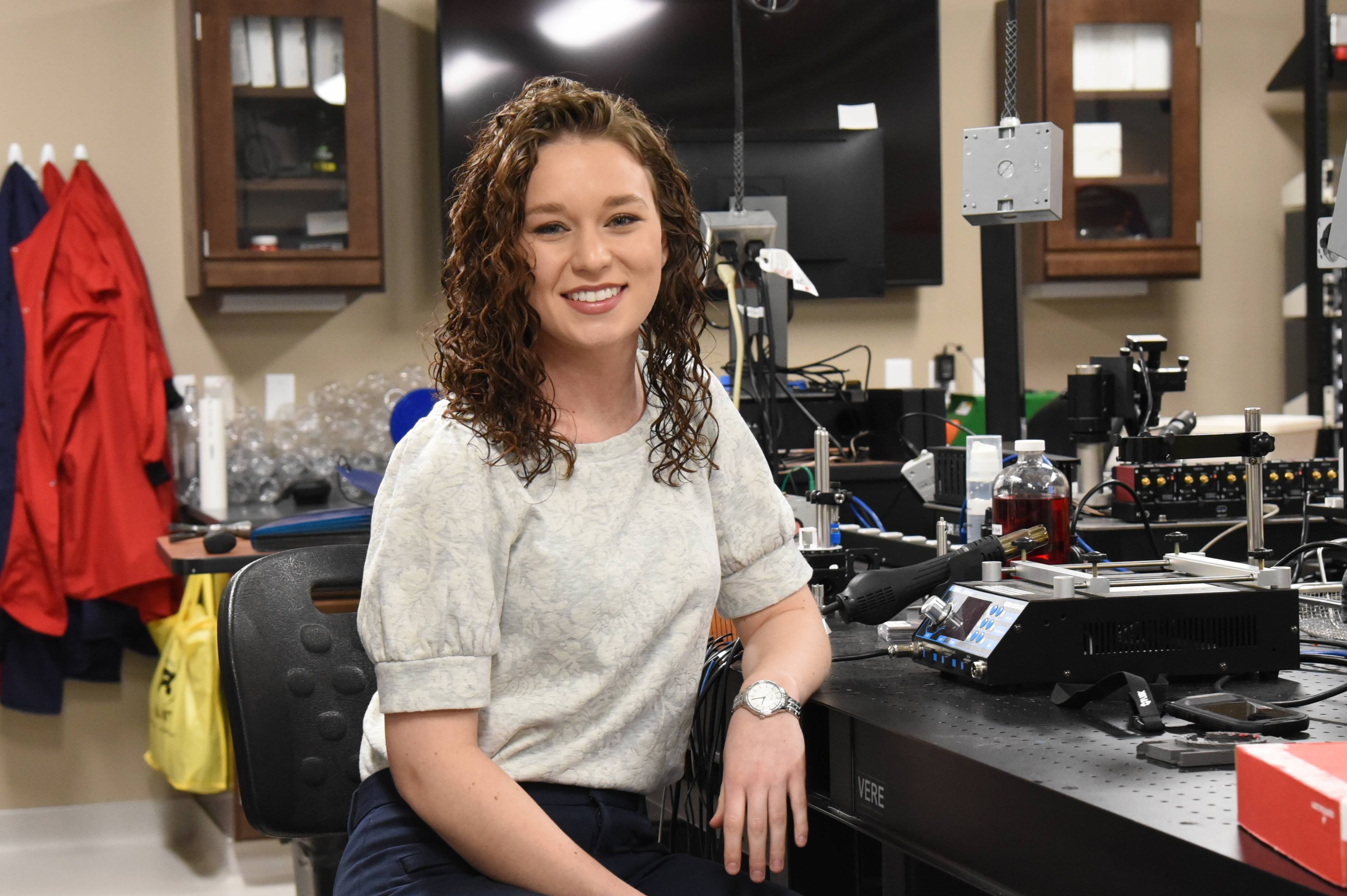female nurse student in the BME BSN lab