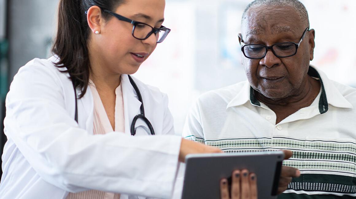 Nurse meeting with patient