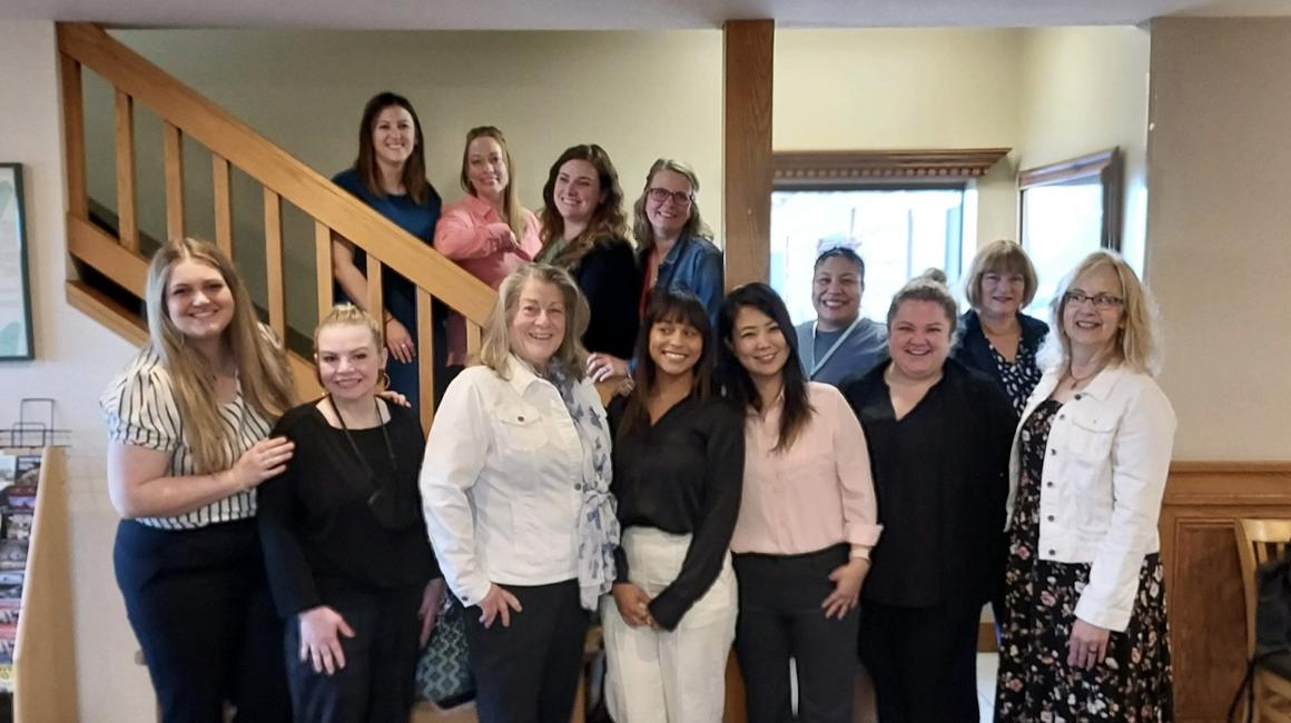 dr ruth irwin with her nursing students