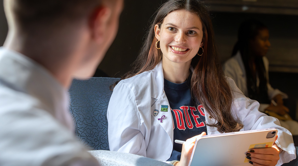 pharmacy students studying together