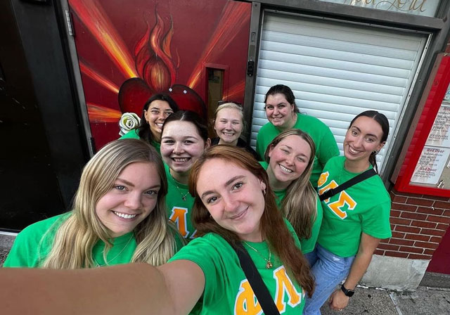 pharmacy sorority members take group selfie