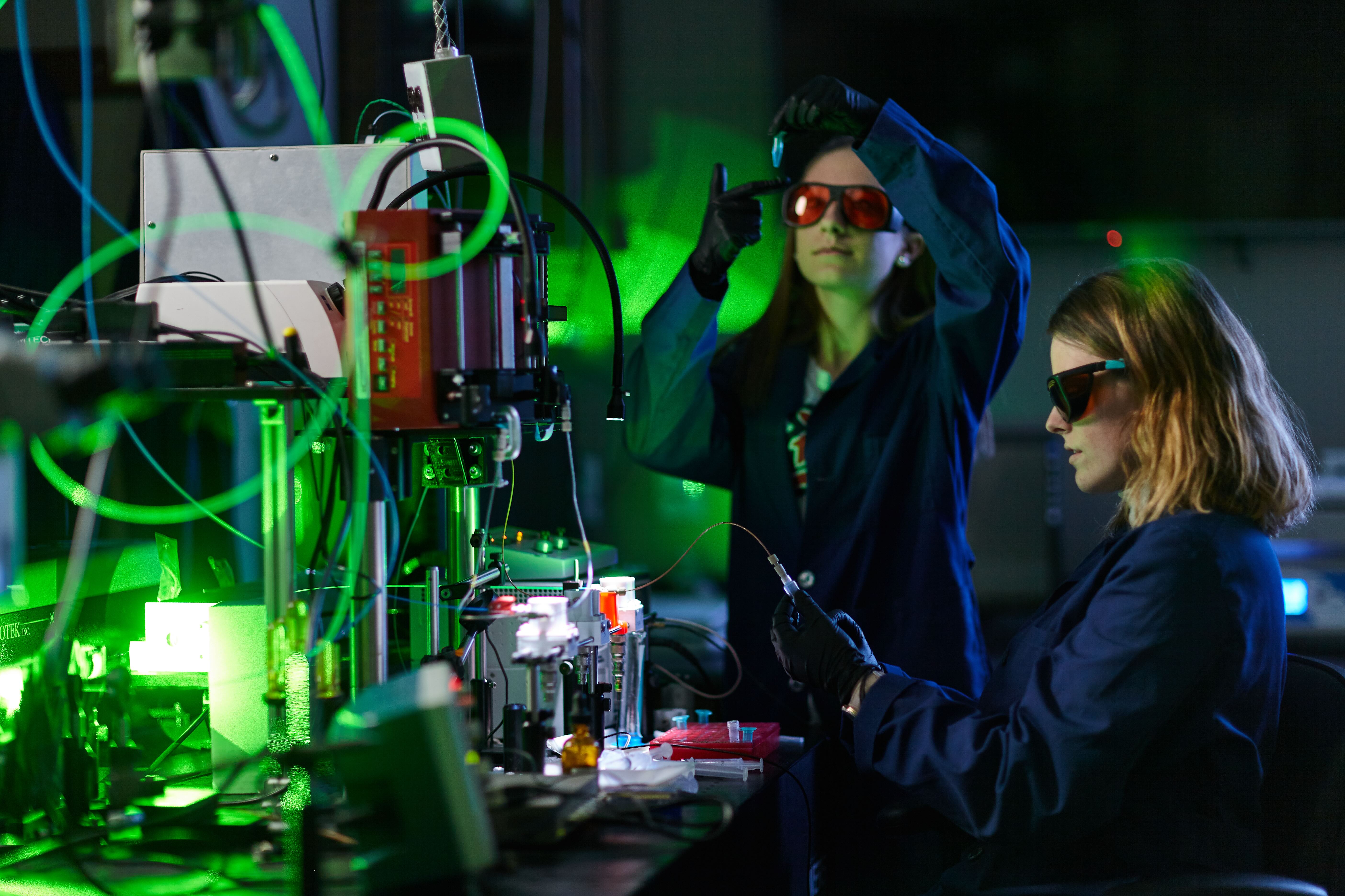 two woman in the lab