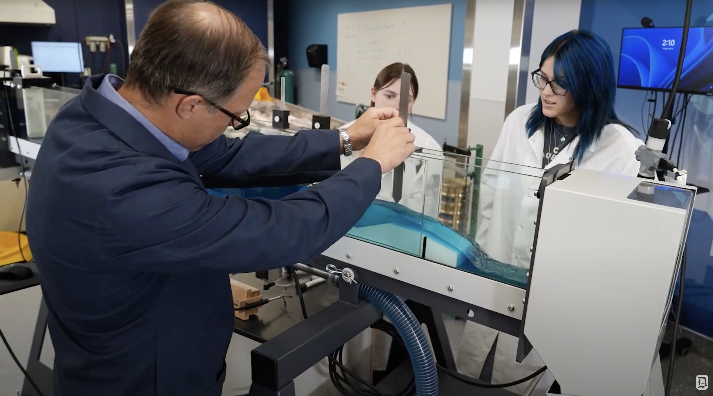 A picture of students in the lab