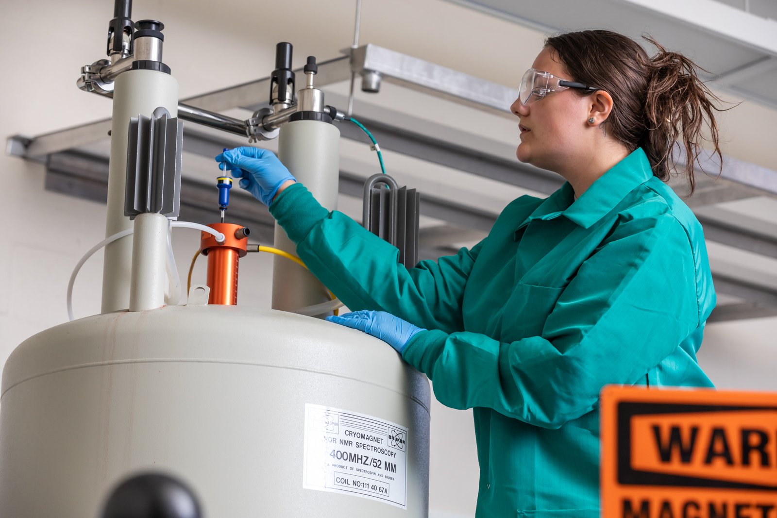 student working in the lab