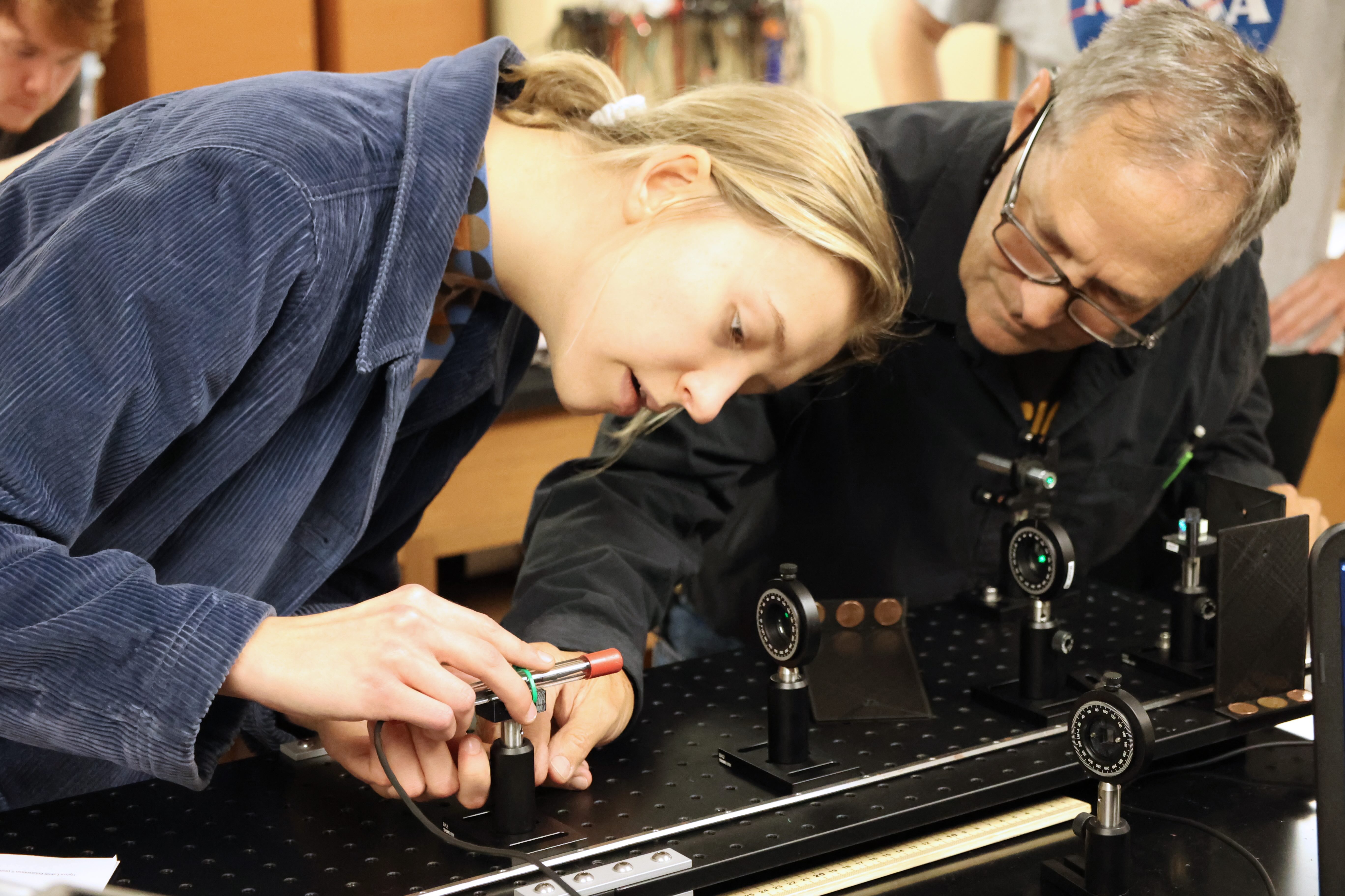 students working in the lab