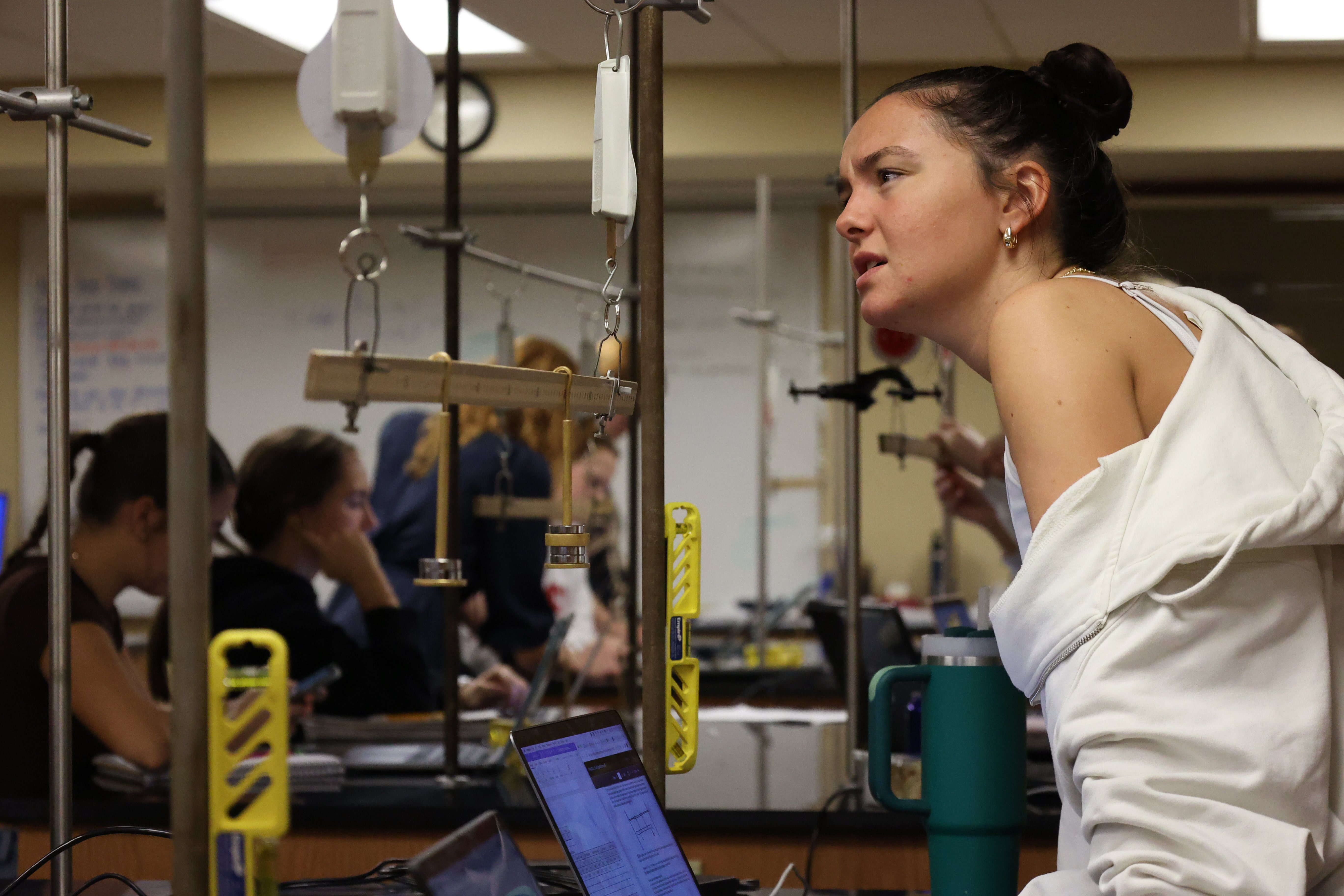 students working with equipment