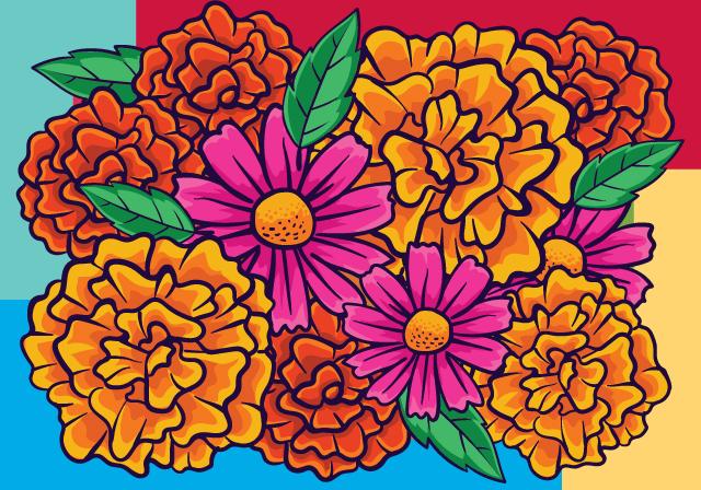 Colorful flowers graphic 