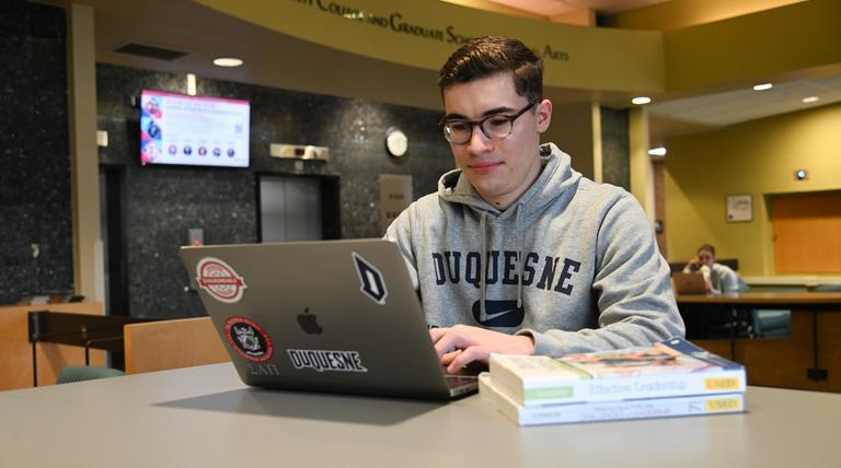 From Reading, Pa., Ryan Stoudt approaches graduation with confidence thanks to a full-time job offer and the lessons he’s learned in Pittsburgh.