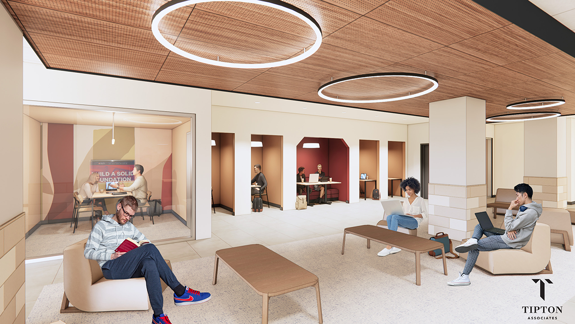 Rendering of Hogan Dining Hall.