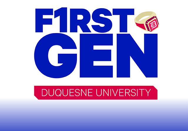 F1rst Gen Duquesne University branded graphic