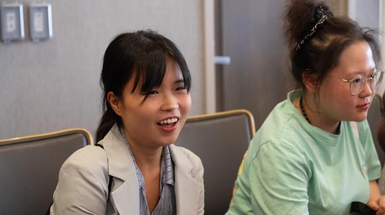 A Duquesne international student at a recent International Student Orientation on campus.
