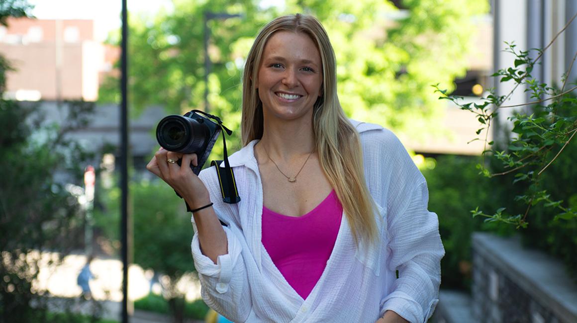Emily Brozeski with her camera