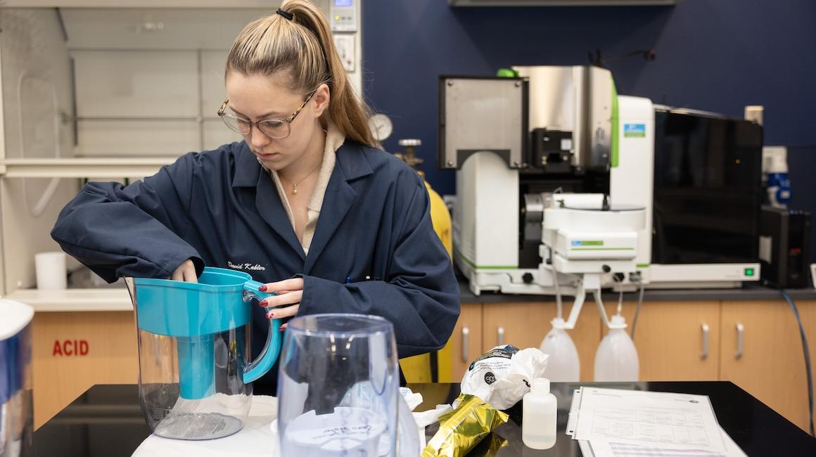 Student working in lab