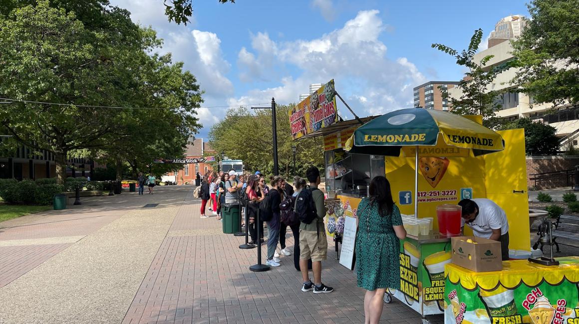 Food trucks on academic walk