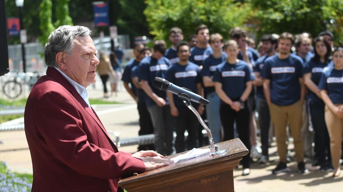 Jim Nasuti speaks at event