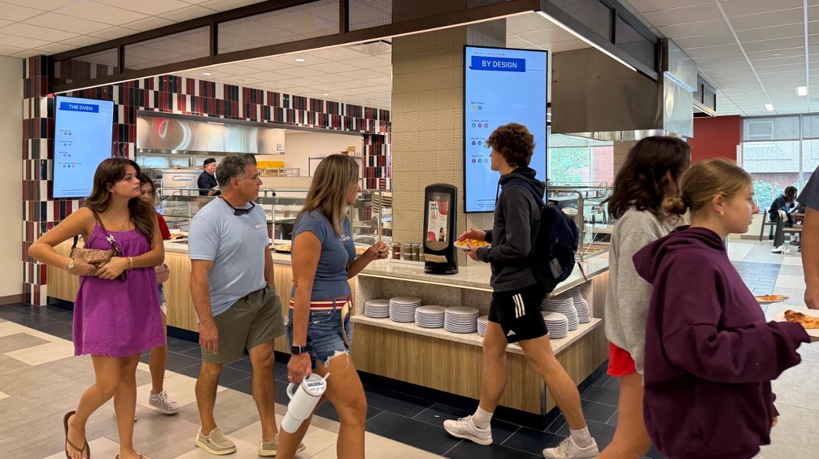 Students in Hogan Dining Center