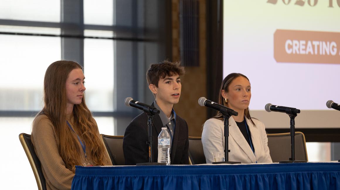 Students during a panel discussion