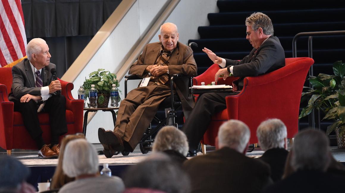 Landis, Wecht and Gormley on stage