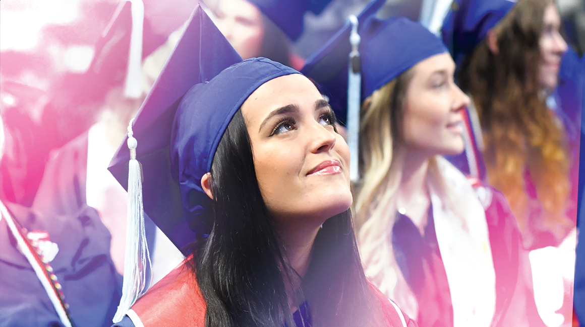 Education student at commencement.