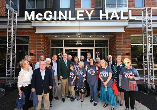 McGinley Family and Friends at Ribbon Cutting of new residence hall