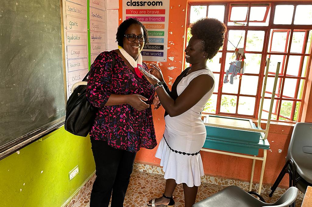 Dr. Rachel Ayieko visits a classroom in Kenya, Africa