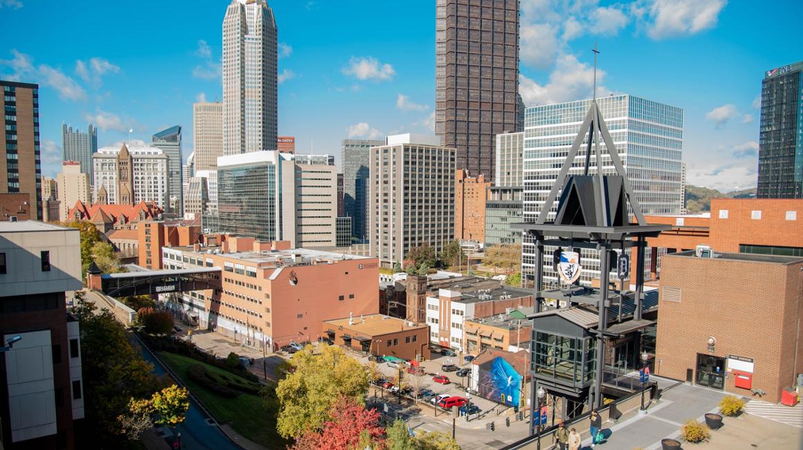 Pittsburgh skyline from Duquesne parking garage roof