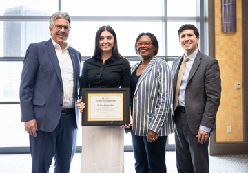 Award Recipient with Dean Generett President Gormley and Provost Dausey