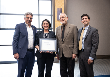 Award Recipient with Dean Wehr, President Gormley, and Provost Dausey