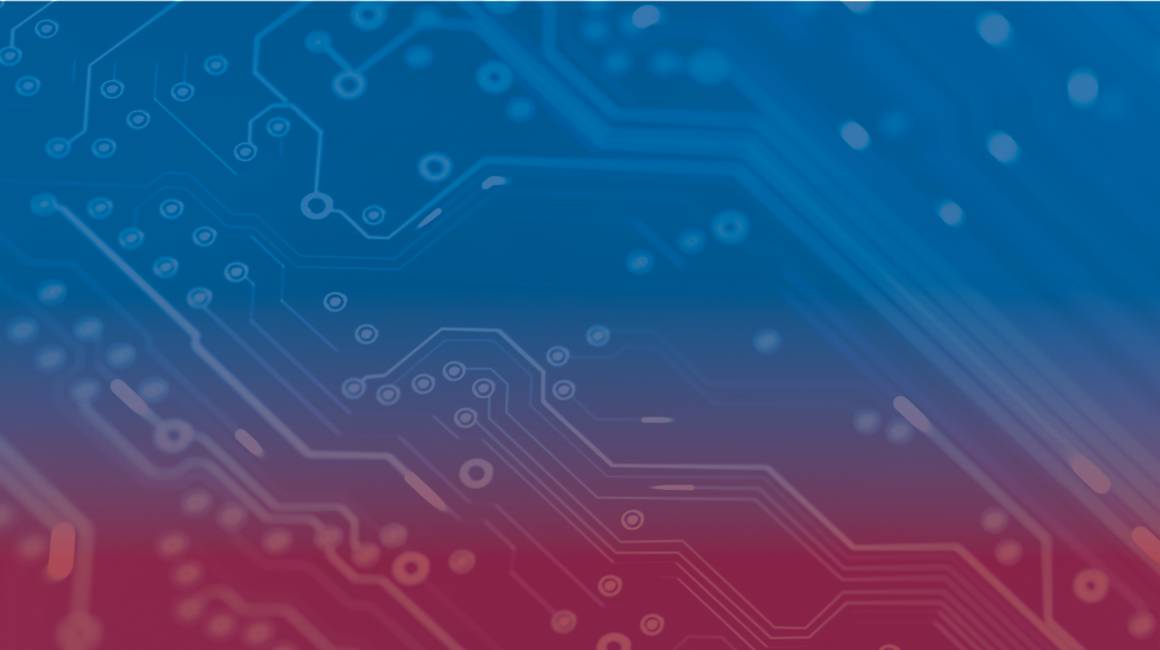 white circuit system on blue and burgundy background