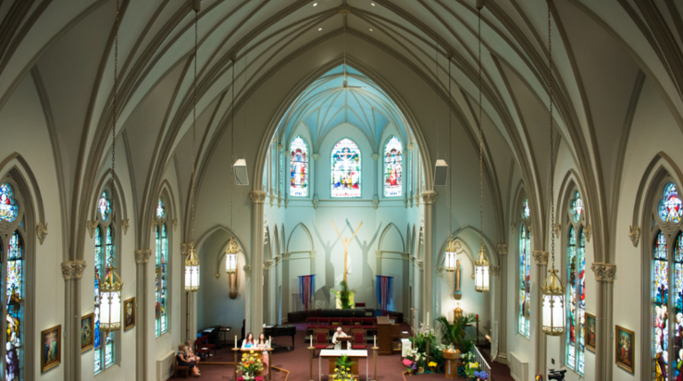 aerial view of chapel of the holy spirit